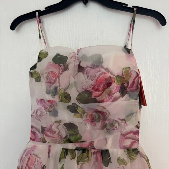 Floral Midi Dress - White and Pink - Picture 10 of 12